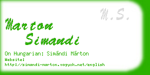 marton simandi business card