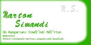 marton simandi business card